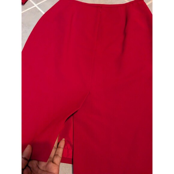 KASPER 3PC deep Red polyester Lined skirt suit women's Size 6P - Picture 13 of 16